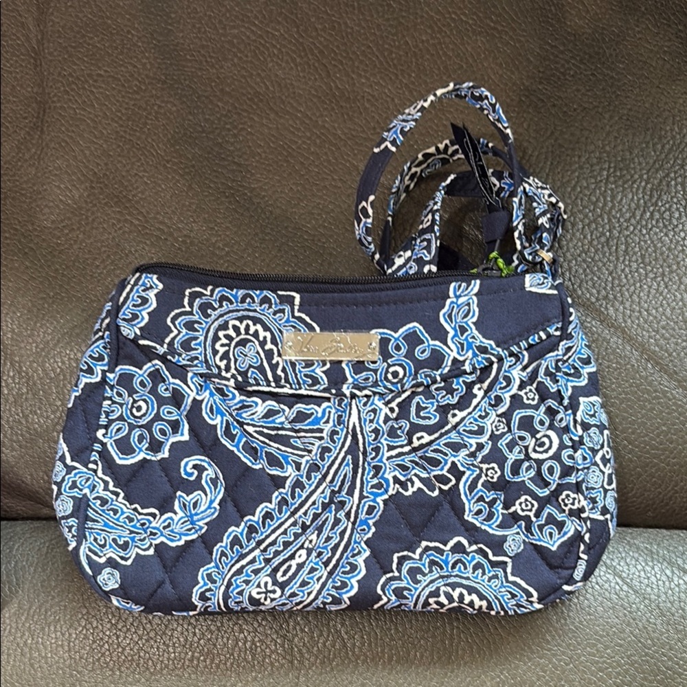 Vera Bradley little crossbody in blue bandana print